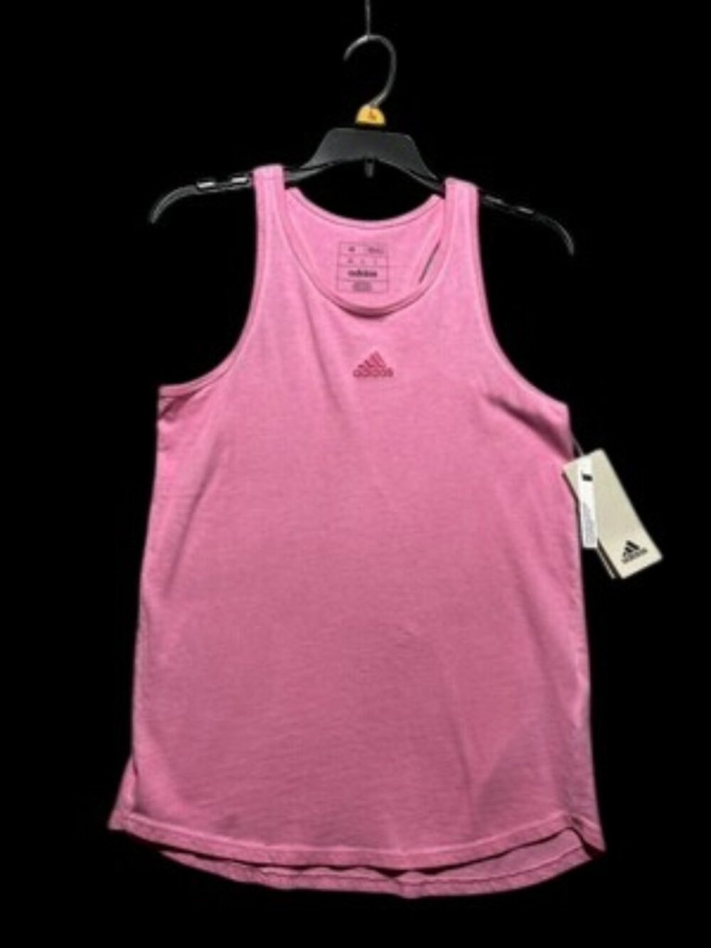 NWT Adidas Girl's Pink Sleeveless Racer Back Tank Top Size Medium 100% Cotton